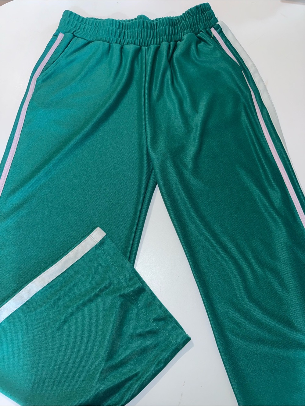 Women’s Green Self Esteem Track‎ Pants with Side Stripe